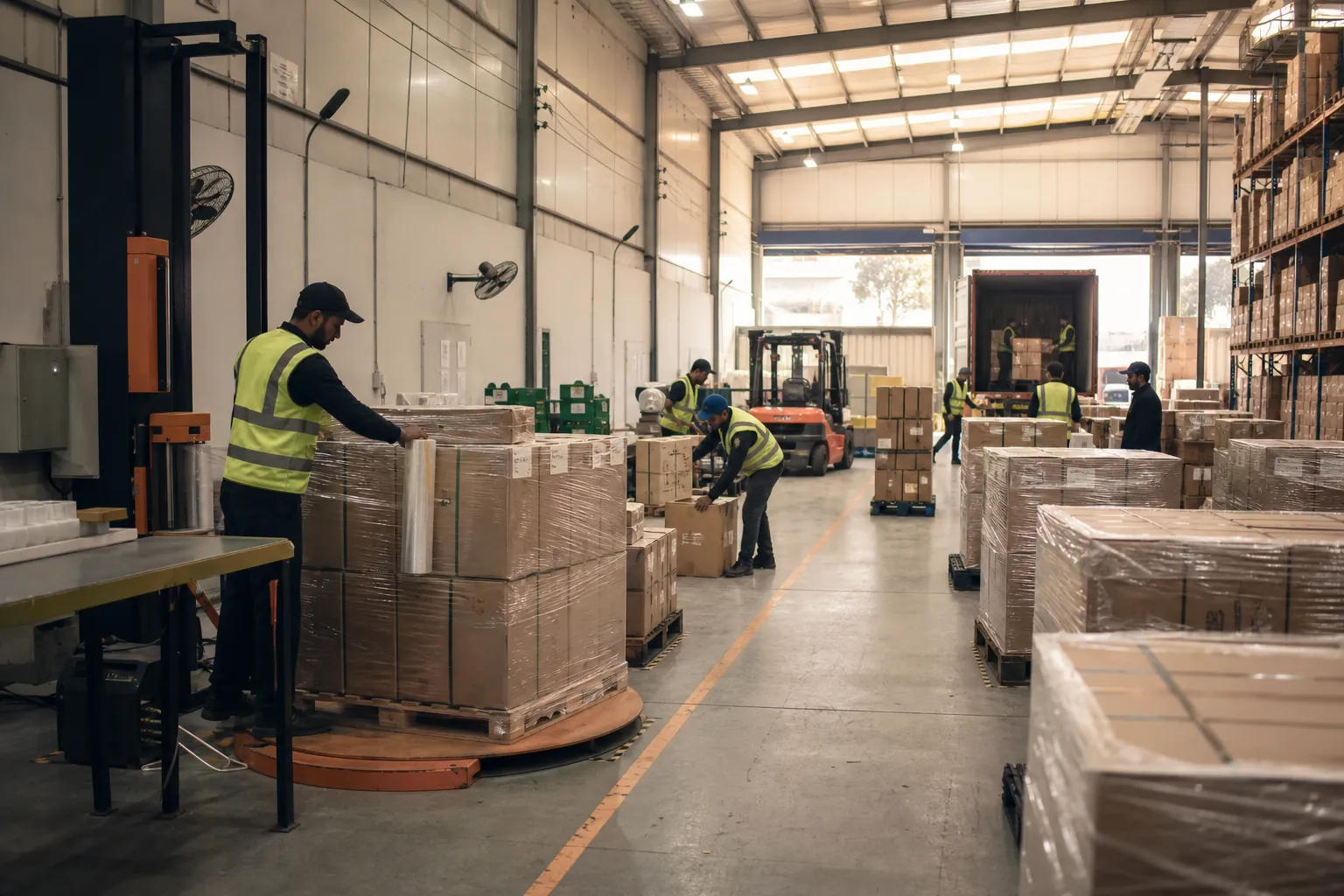 Commercial cargo being consolidated and prepared in HM Pakistan’s direct Sialkot console