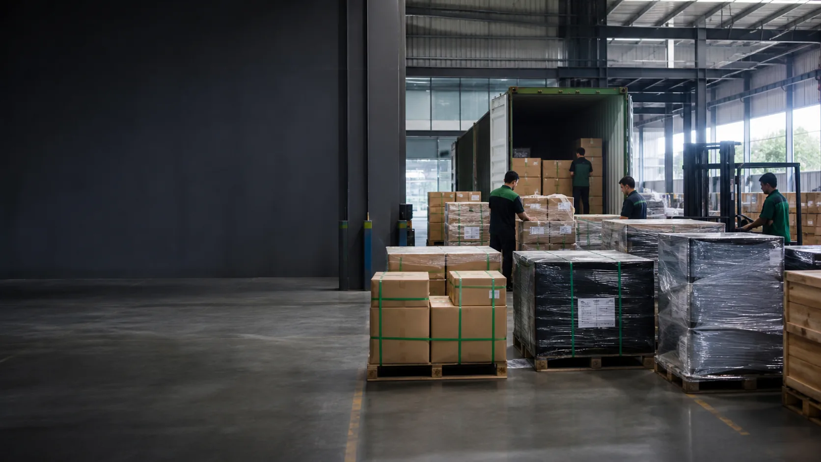 LCL cargo being consolidated for a shared ocean container